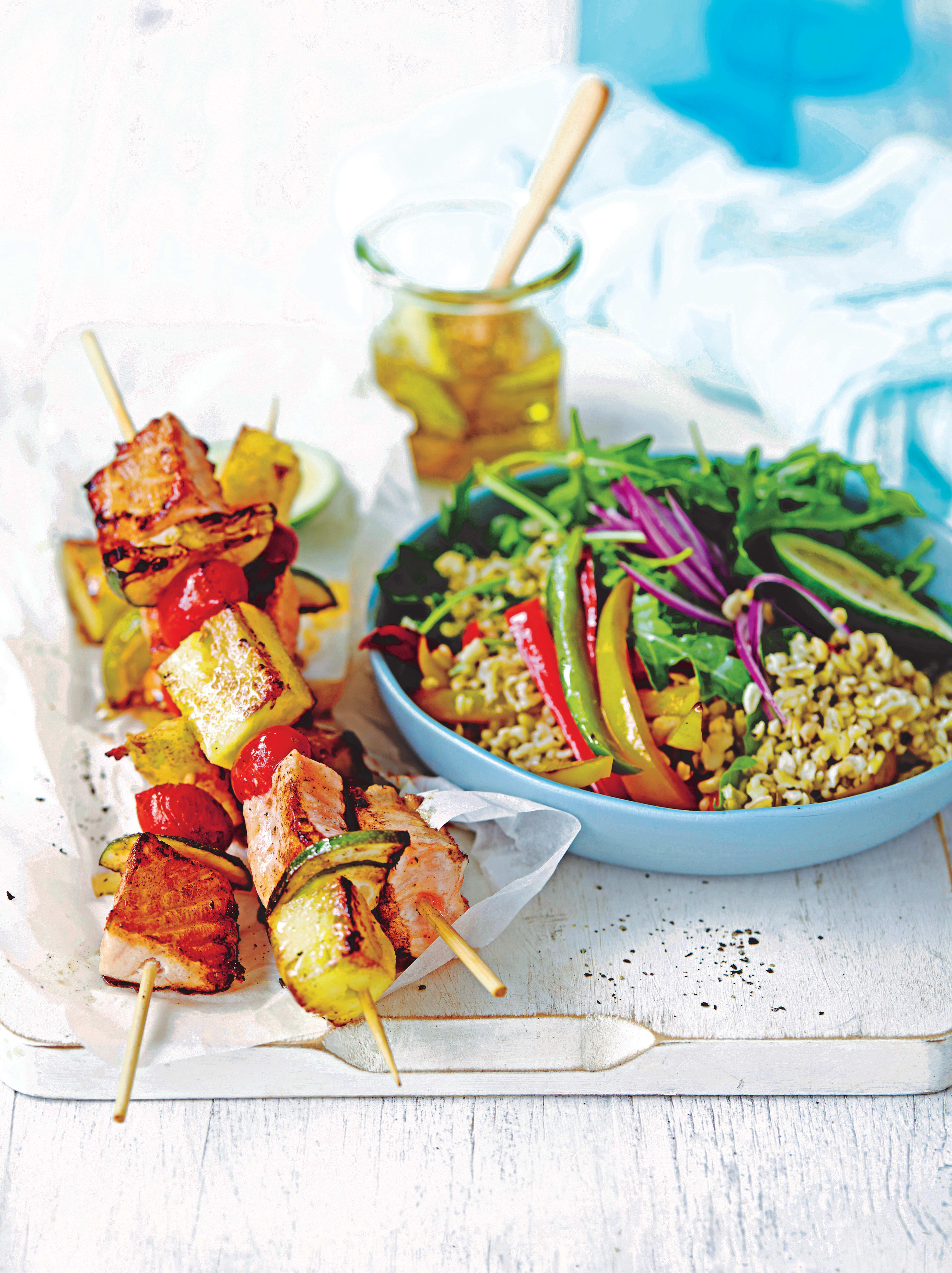 Photo of Sweet & sour fish kebabs with freekeh salad by WW