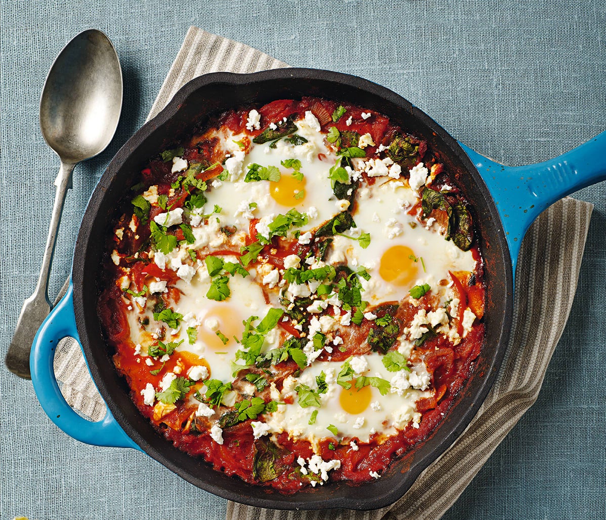 Photo of Oven-baked eggs with tomato, spinach and feta by WW