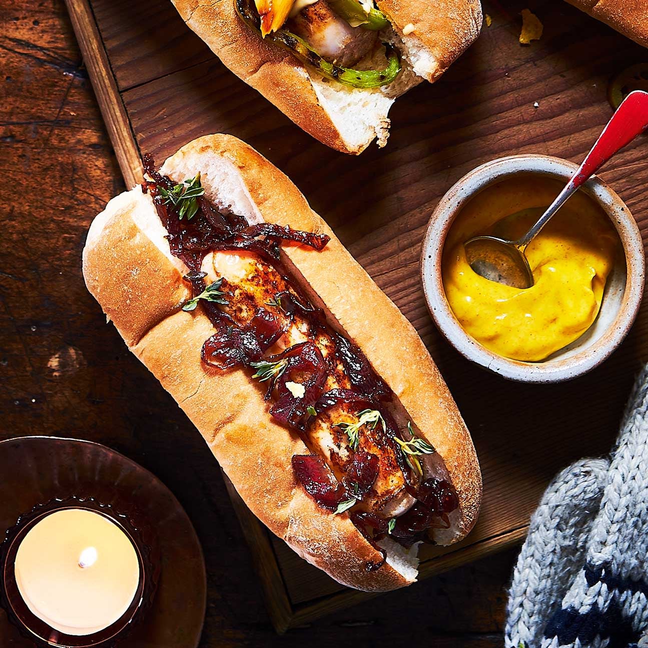 Photo of Caramelised onions & thyme hot dog by WW