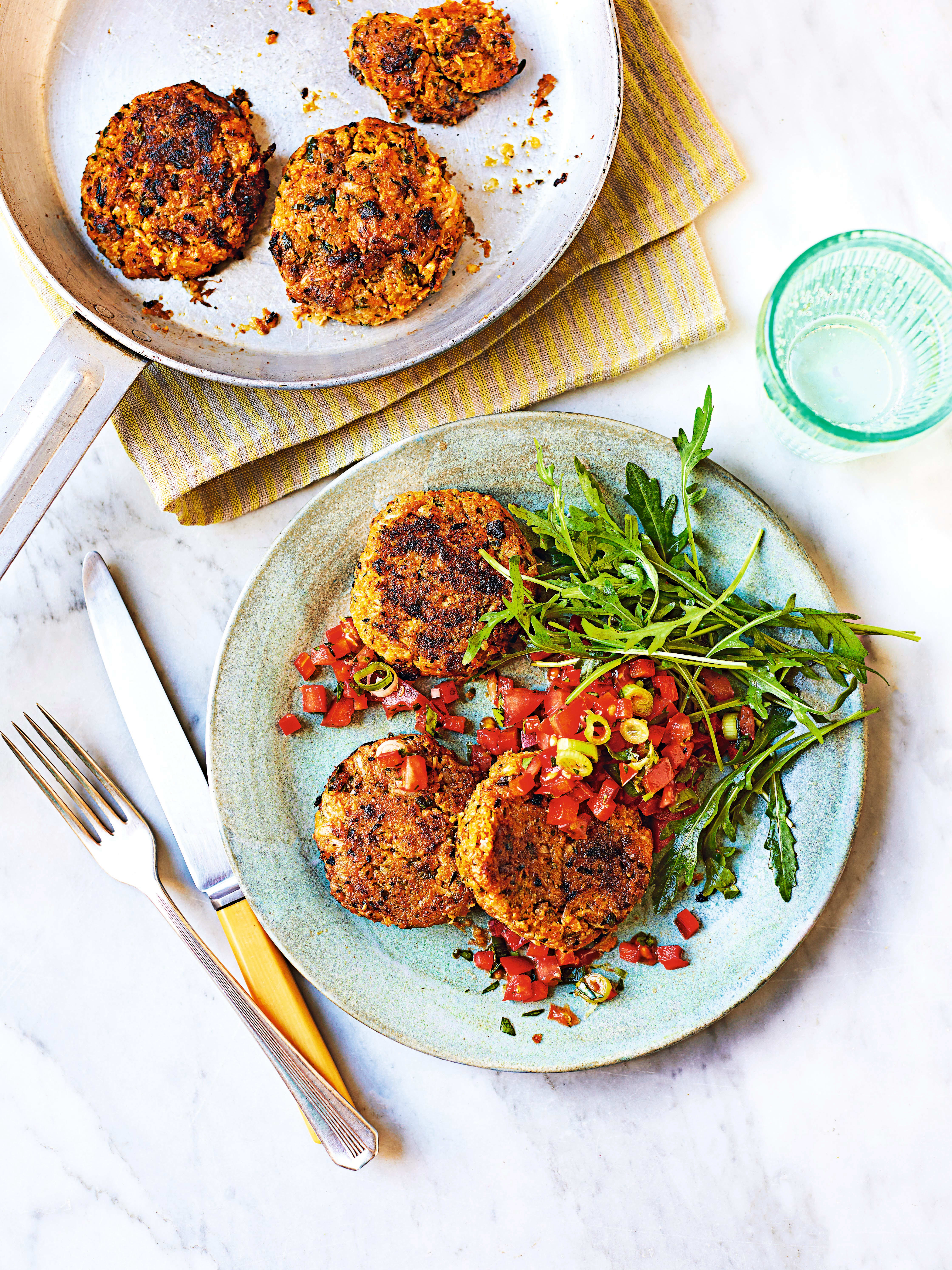 Photo of Spiced squash & cauliflower fritters with red pepper salsa by WW