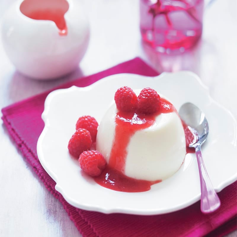 Photo of White chocolate puds with raspberry sauce by WW
