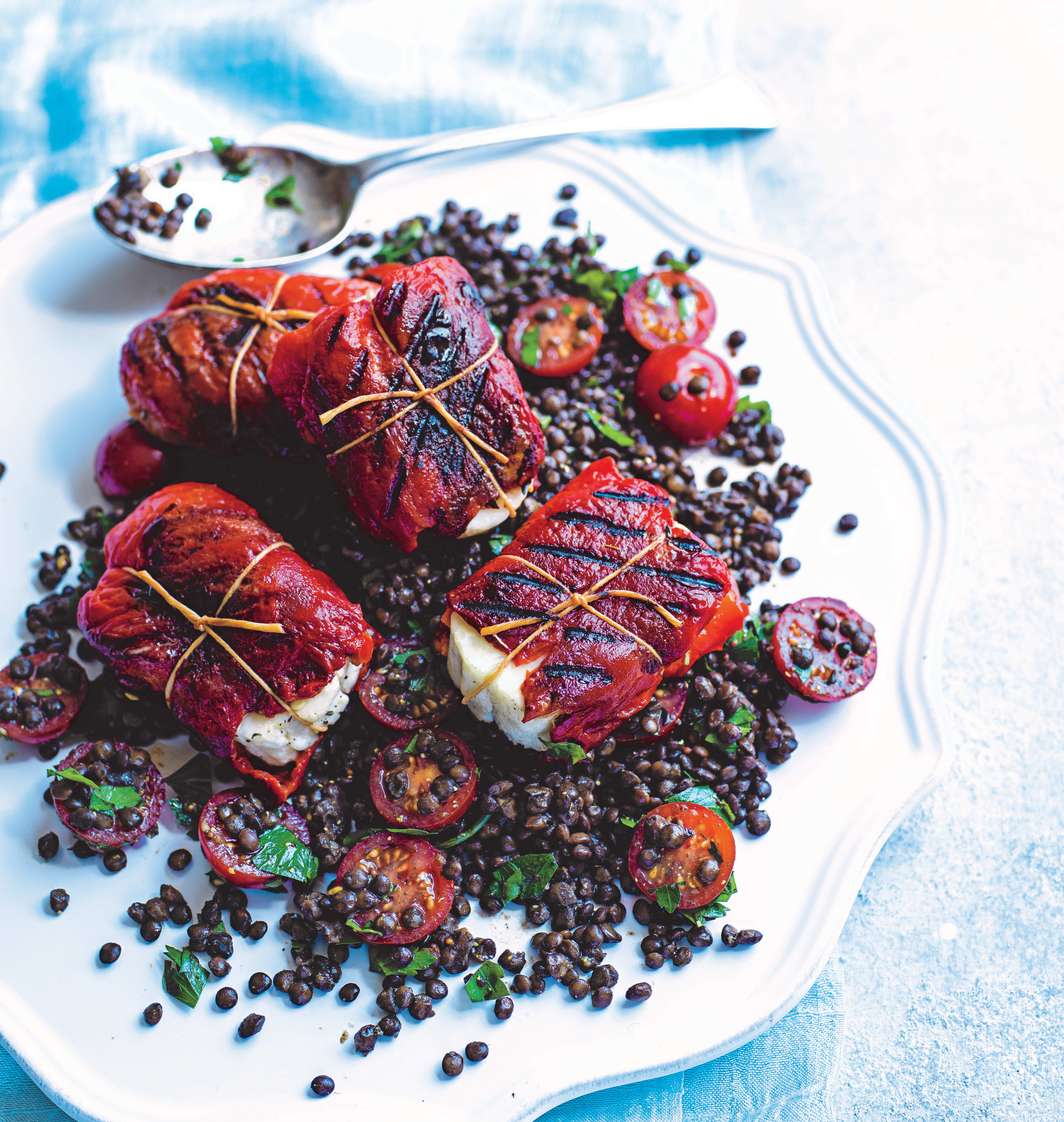 Photo of Haloumi & red pepper parcels with Puy lentil salad by WW