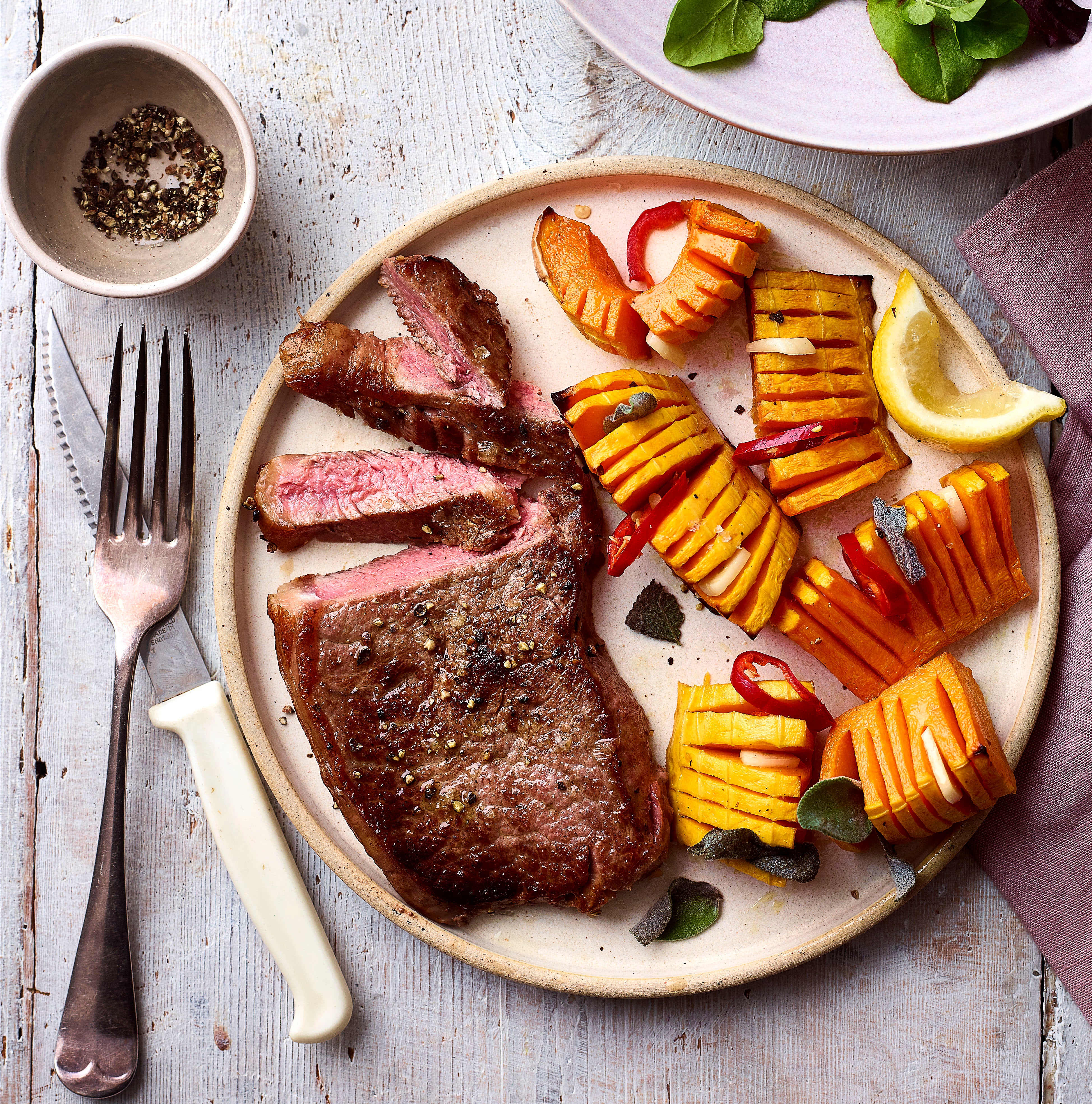 Photo of Steak with hasselback butternut squash by WW