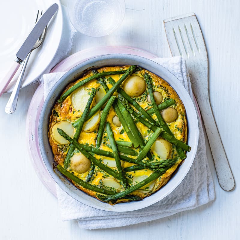 Photo of Jersey royal, asparagus & bacon frittata by WW