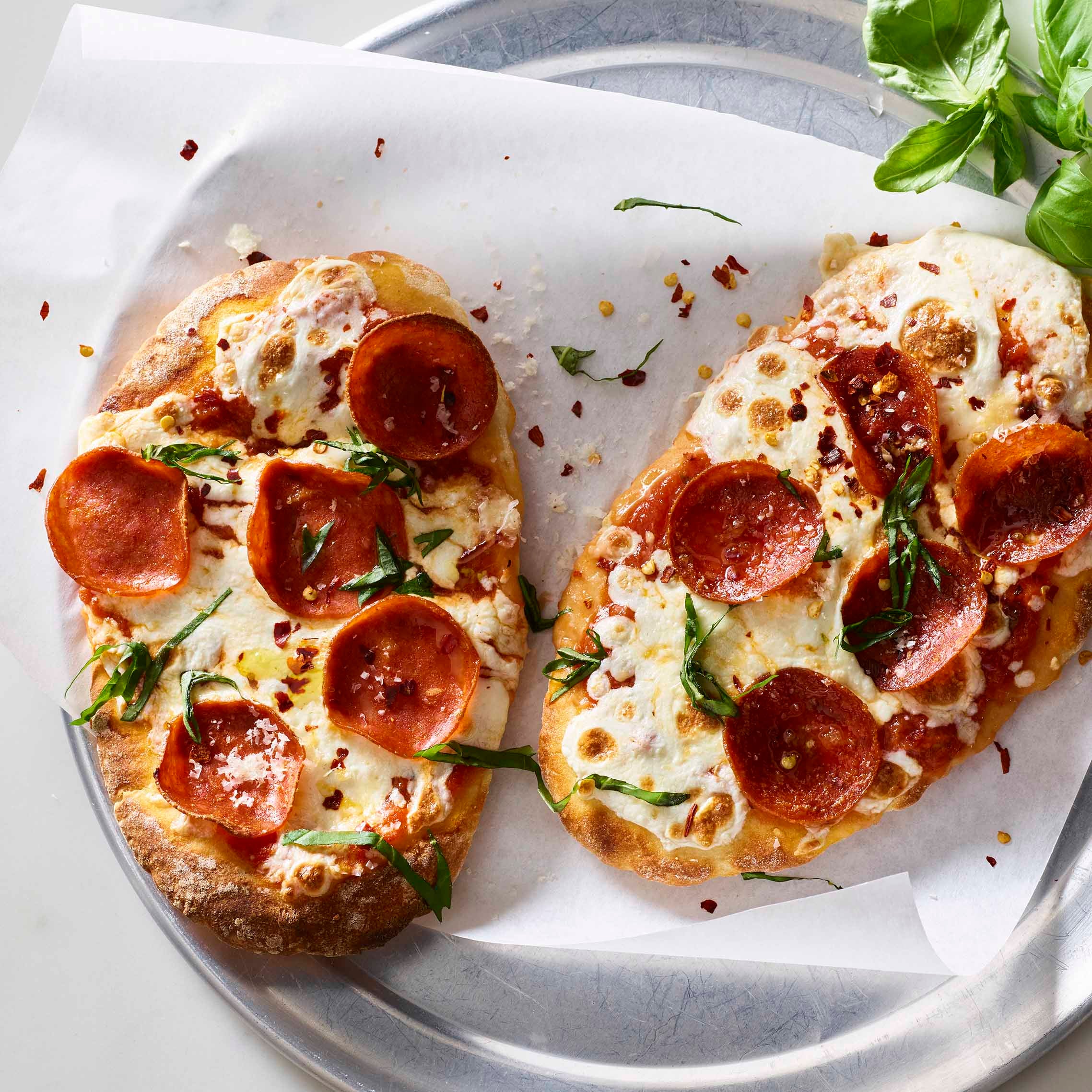 Photo of Two-ingredient dough pepperoni pizzas by WW