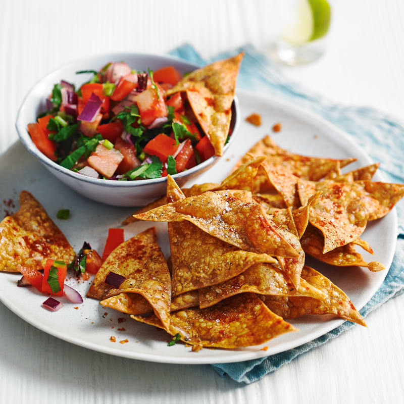 Photo of Lasagne tortilla chips with tomato salsa by WW