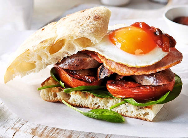 Photo of Bacon, egg & sausage burger by WW