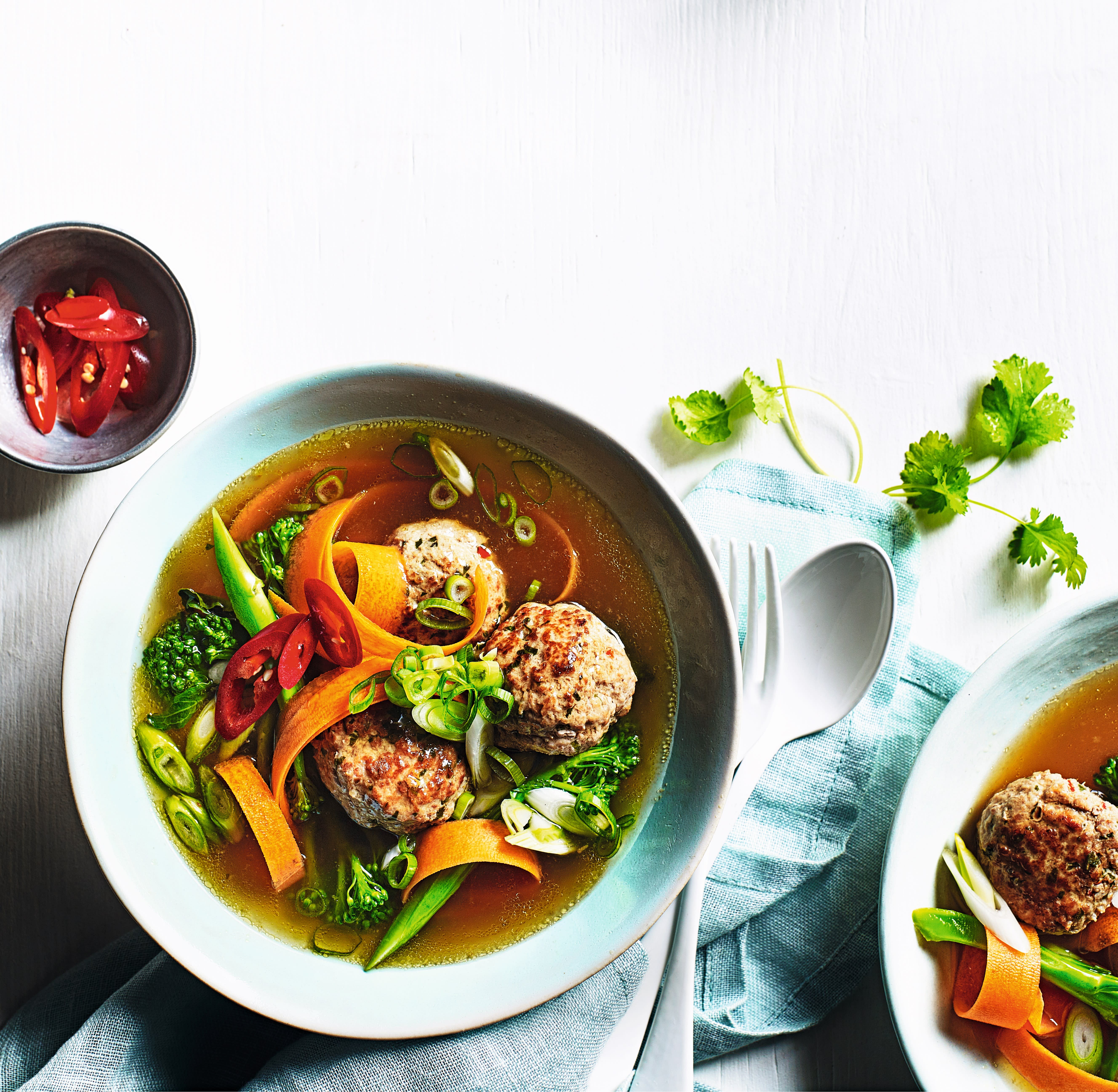 Photo of Turkey, chilli & ginger meatballs in an Asian broth by WW