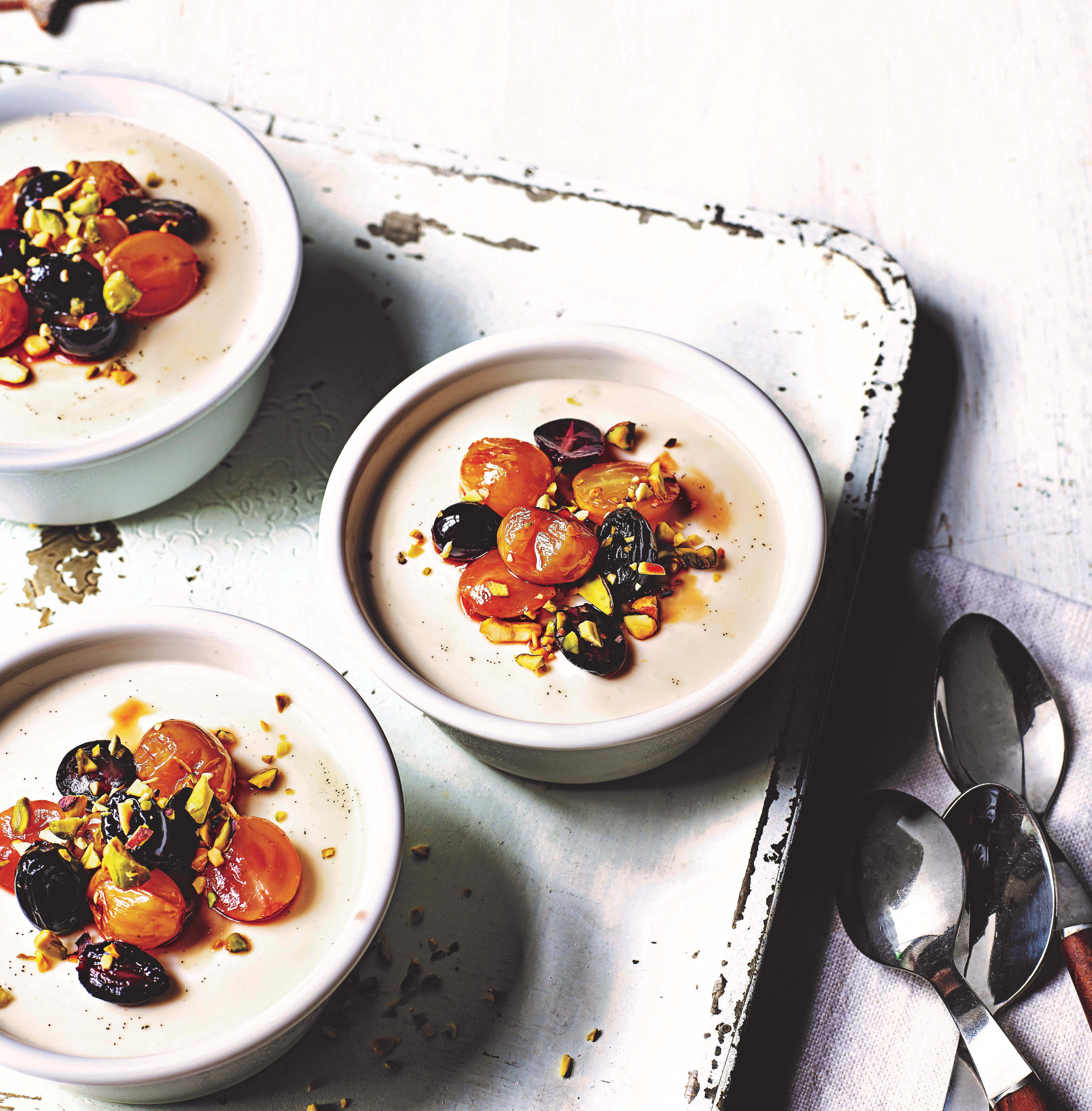Photo of Yogurt panna cotta with roasted grapes by WW