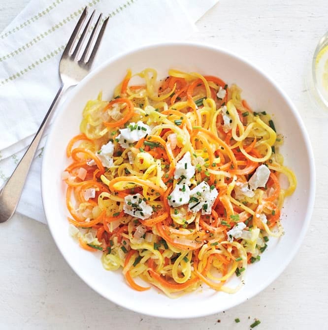 Photo of Veggie 'pasta' with lemon, chives & goat's cheese by WW