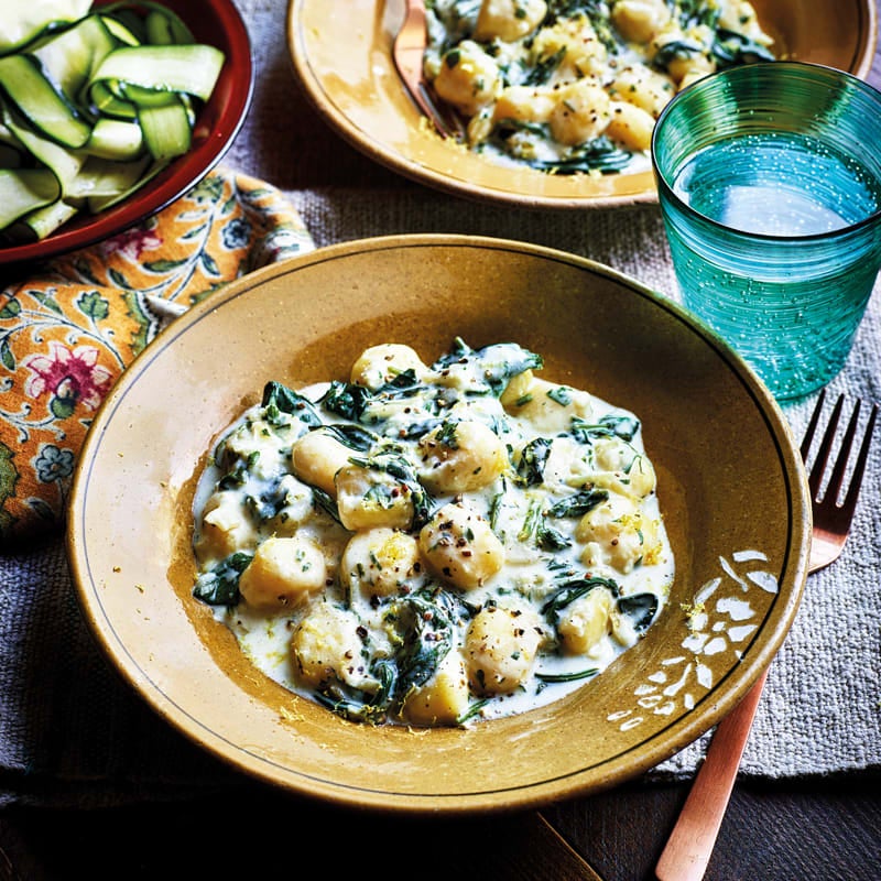 Photo of Creamy spinach  gnocchi with courgette salad by WW