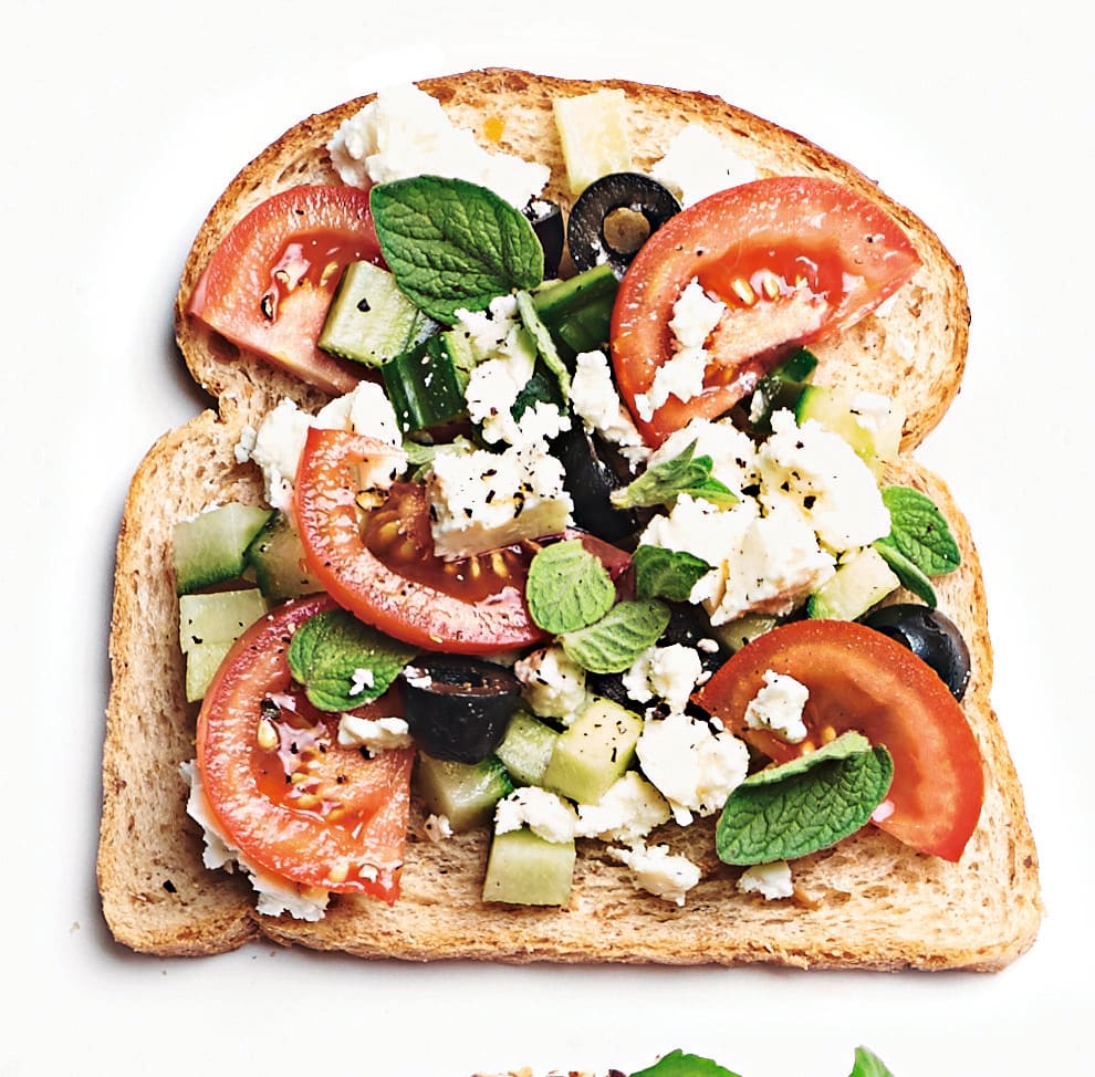 Photo of Feta, olive tomato & cucumber open sandwich by WW