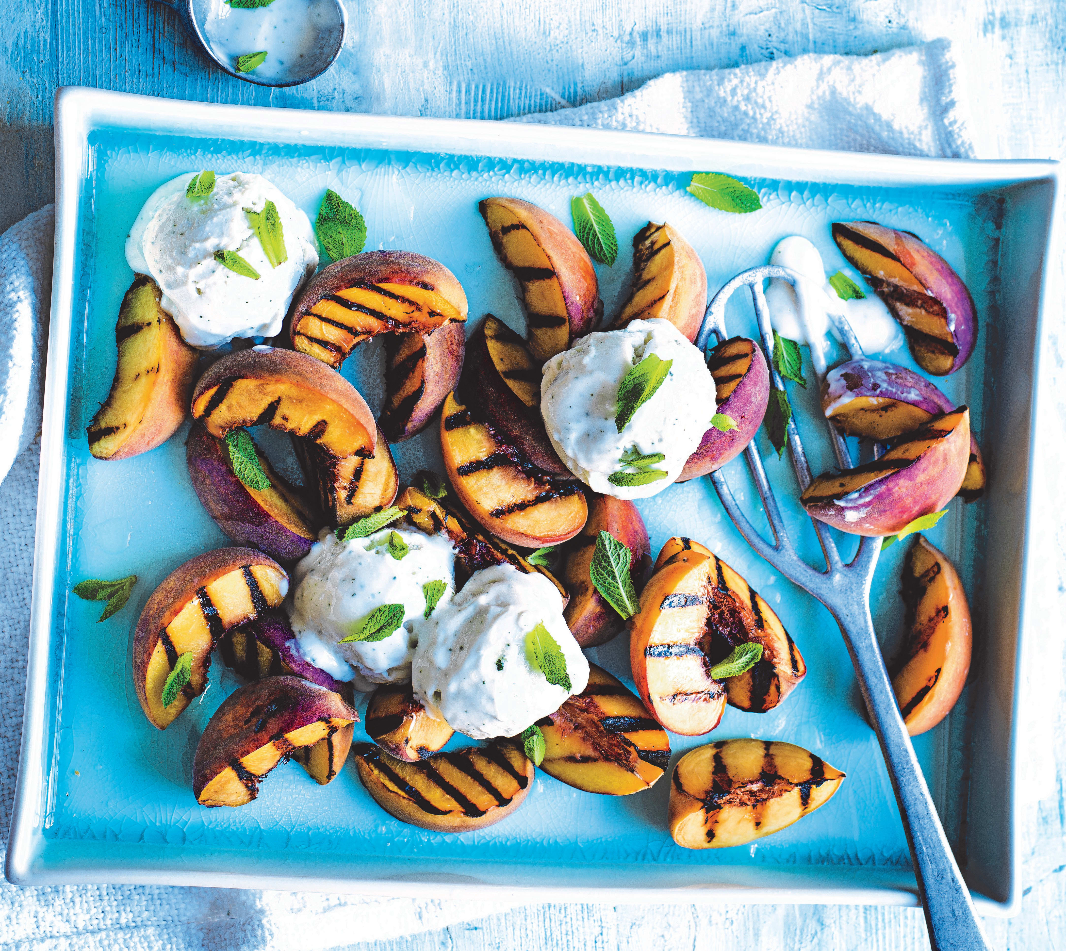 Photo of Griddled nectarines with frozen yogurt by WW