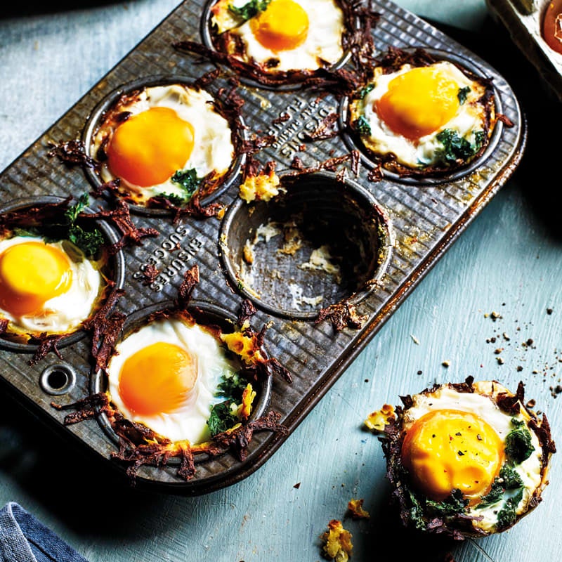 Photo of Potato nests with baked eggs & kale by WW