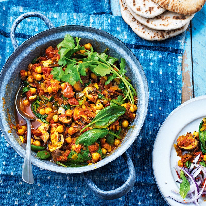 Photo of Spinach, mushroom & chickpea curry by WW