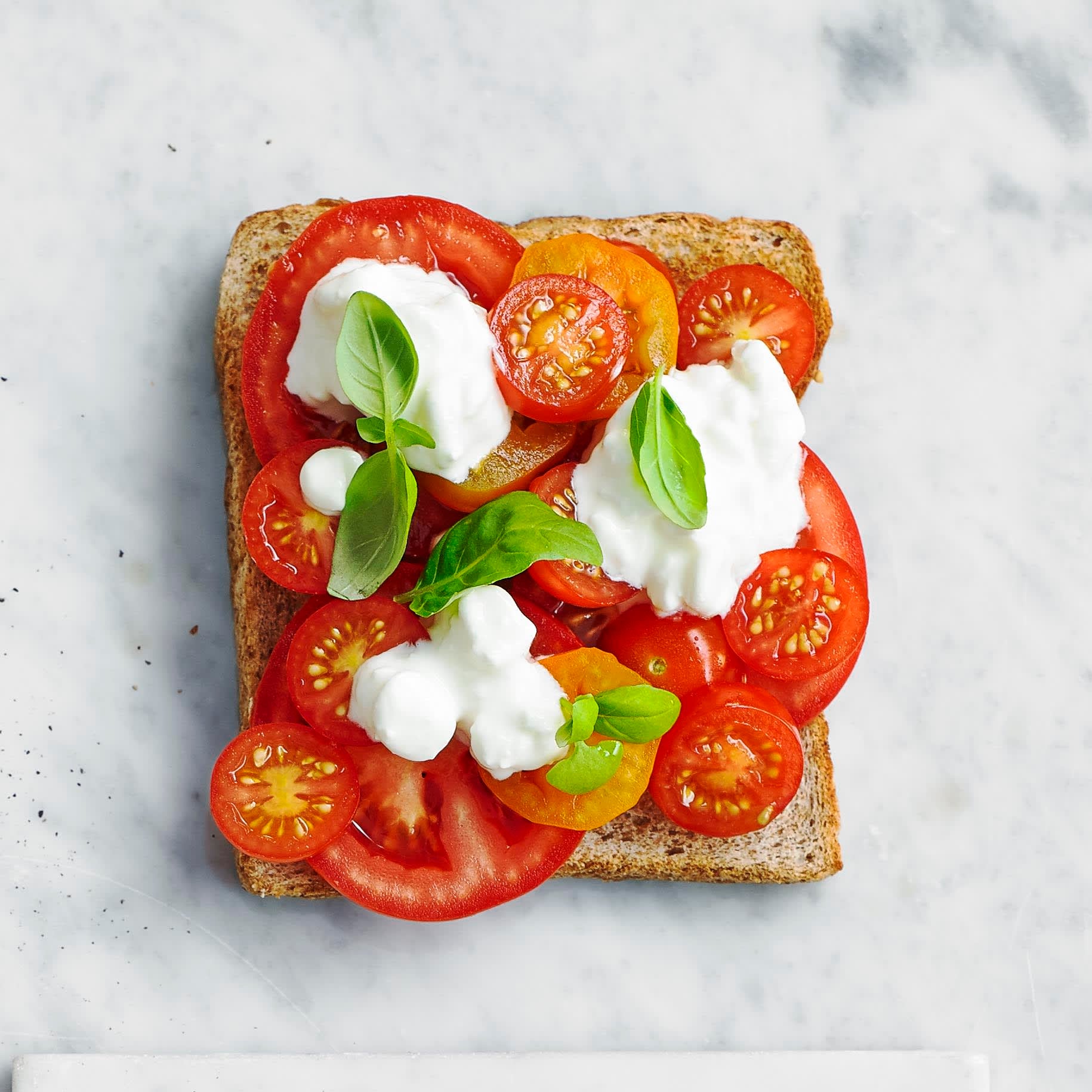 Photo of Cottage cheese & sliced tomato toast topper by WW