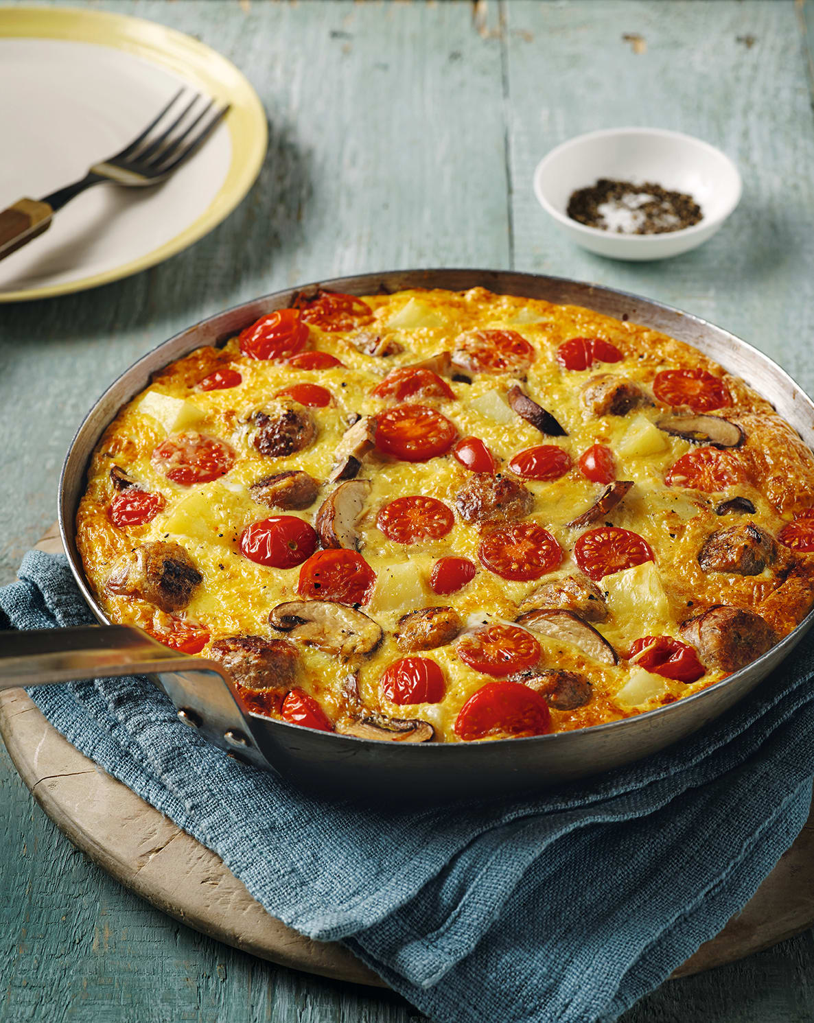 Photo of Breakfast frittata with tomatoes, mushrooms & sausages by WW