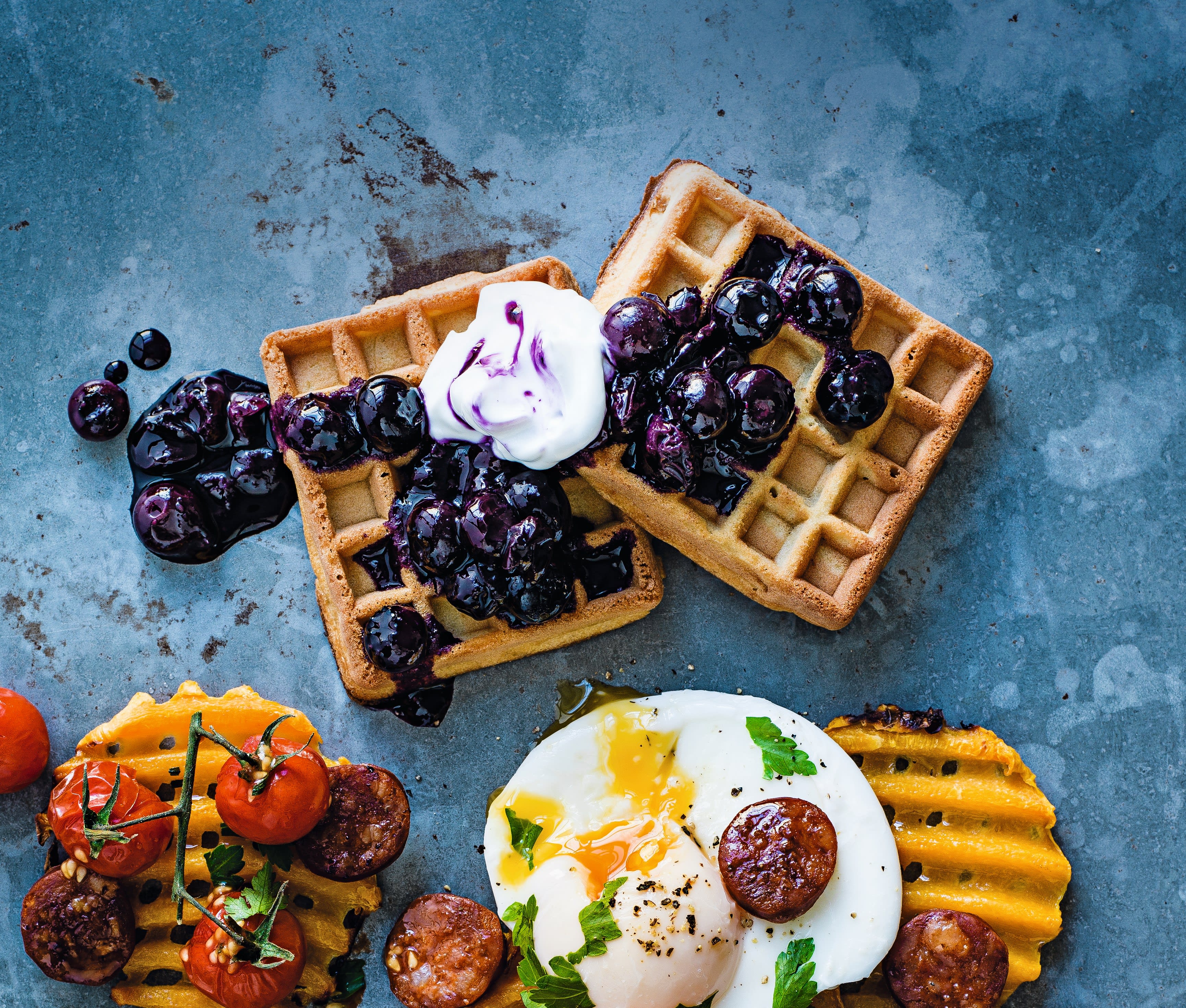 Photo of Waffles with blueberry compote by WW