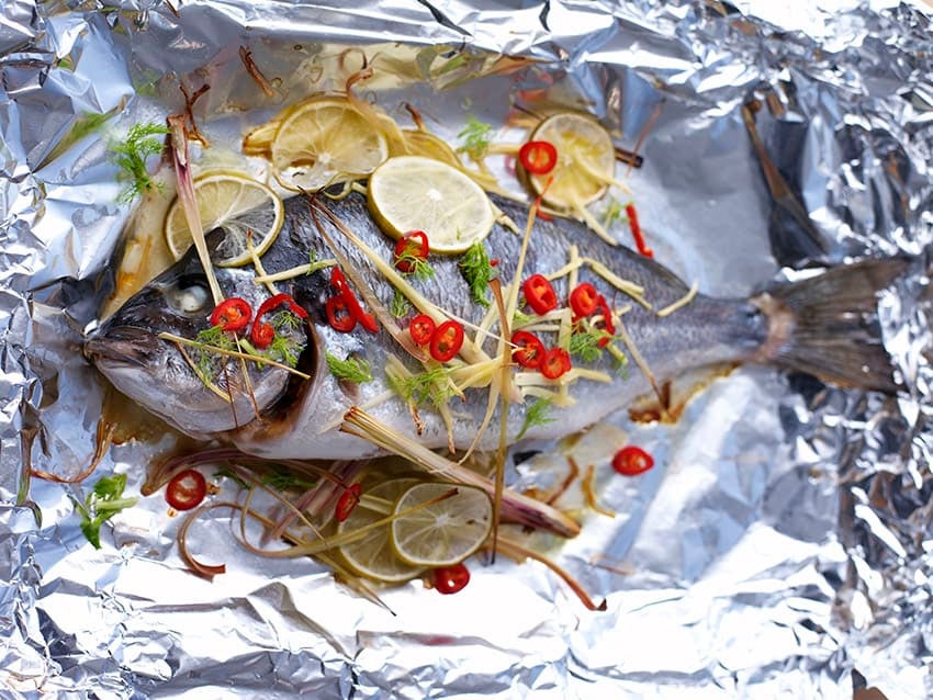 Photo of Bream with lemongrass, ginger stuffing & fennel salad by WW