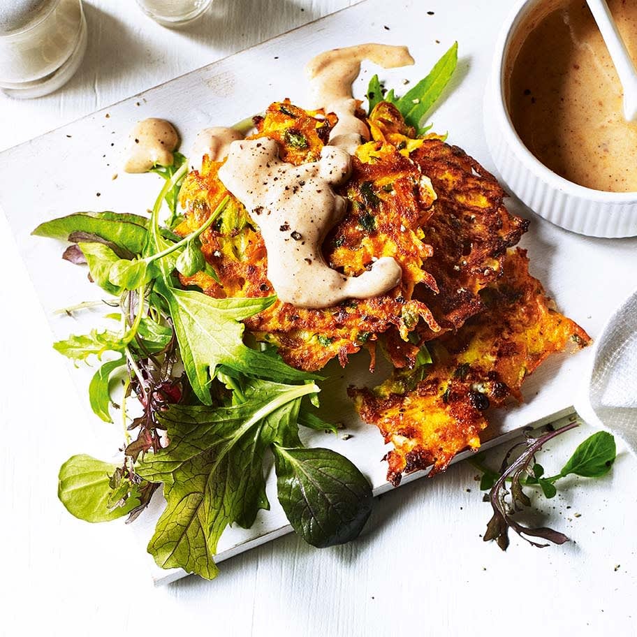 Photo of Carrot & feta fritters with orange couscous by WW