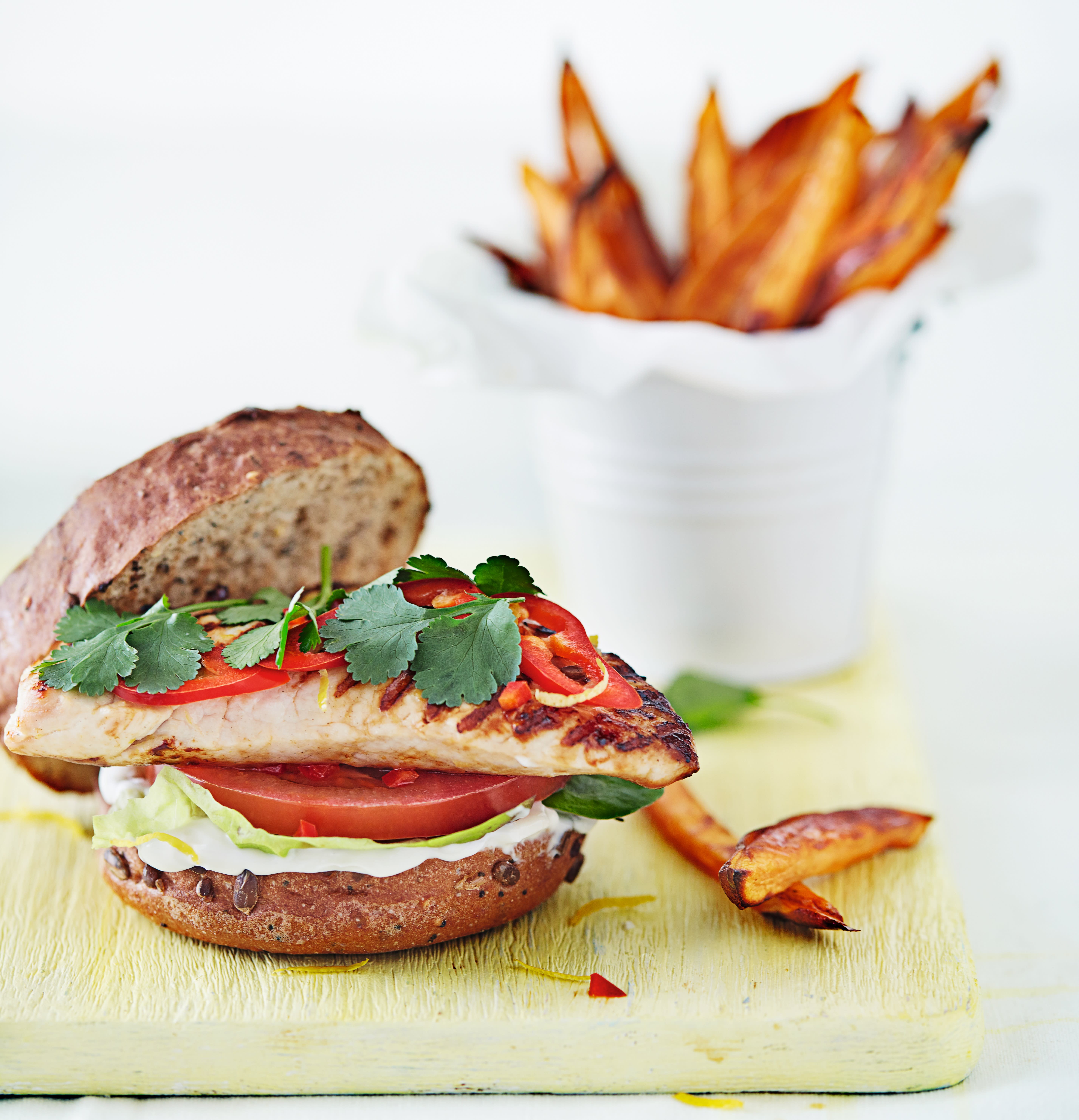 Photo of Turkey burger with sweet potato chips by WW