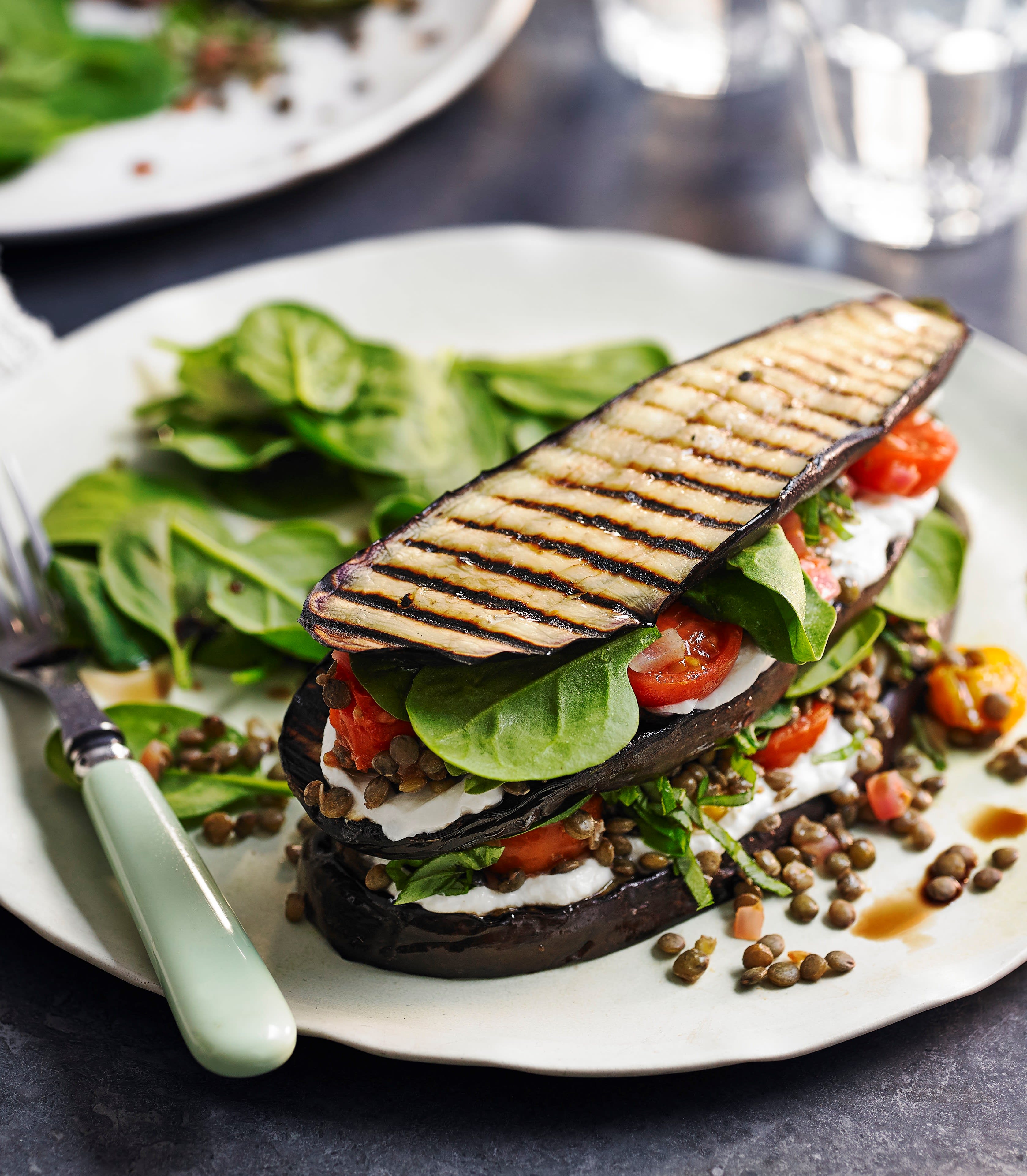 Photo of Aubergine, spinach & lentil stacks by WW