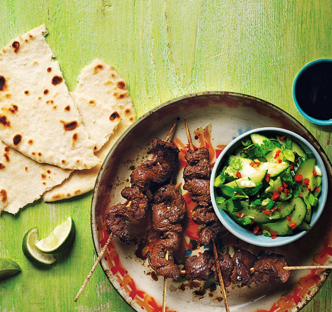 Photo of Fragrant beef skewers with roti by WW