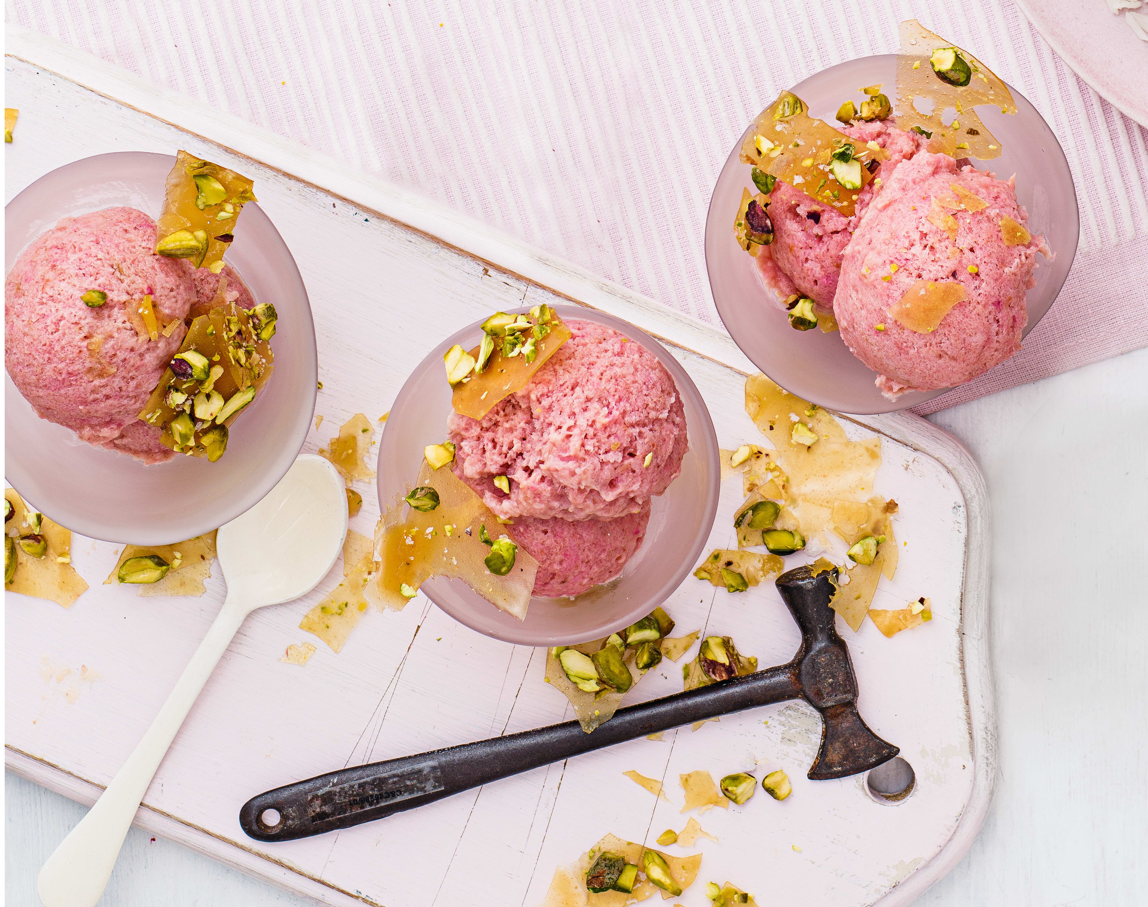 Photo of Rhubarb sorbet with pistachio brittle by WW