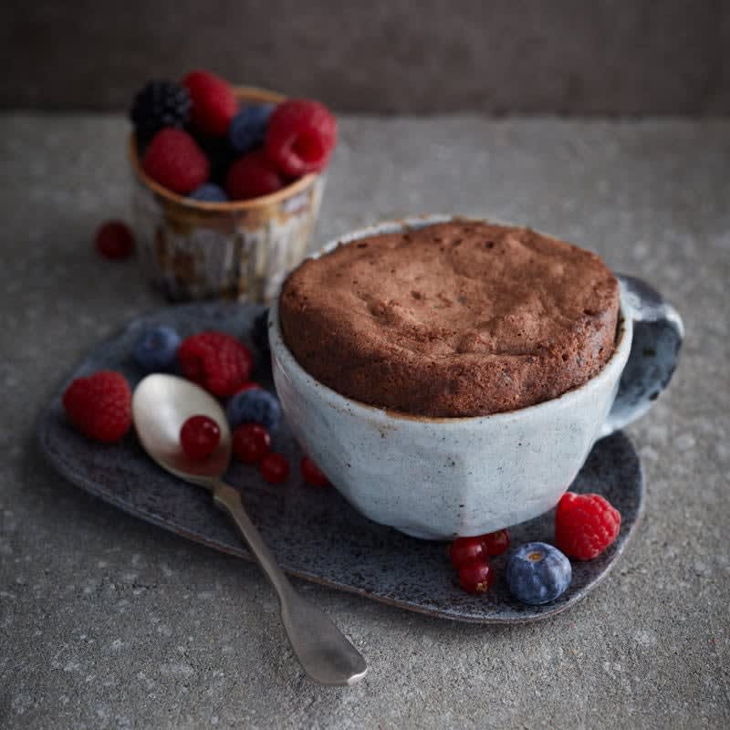 Photo of Coach Jo's melt-in-the-middle choc & berry mug cake by WW