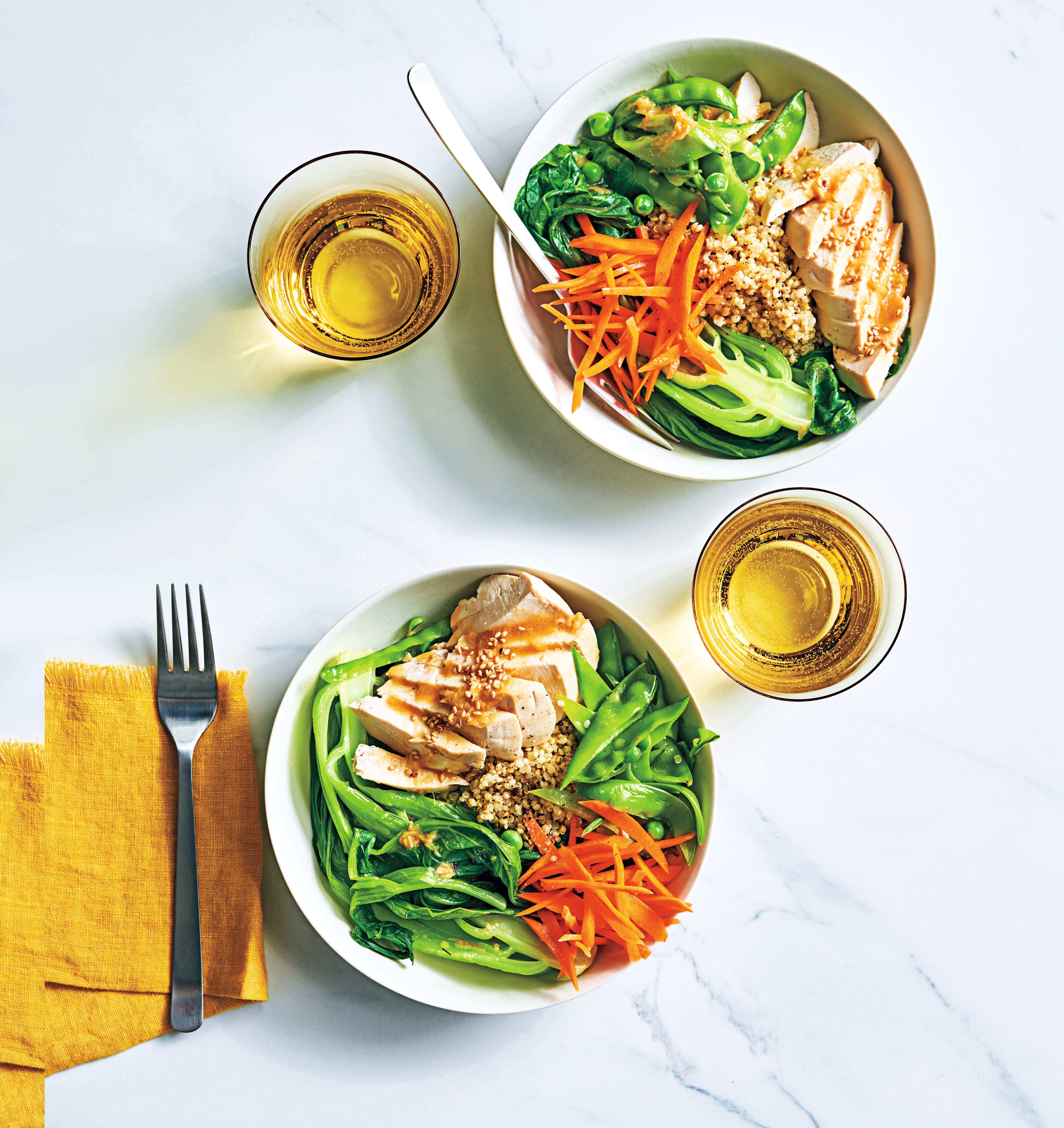 Photo of Chicken pak choi bowls with miso dressing by WW