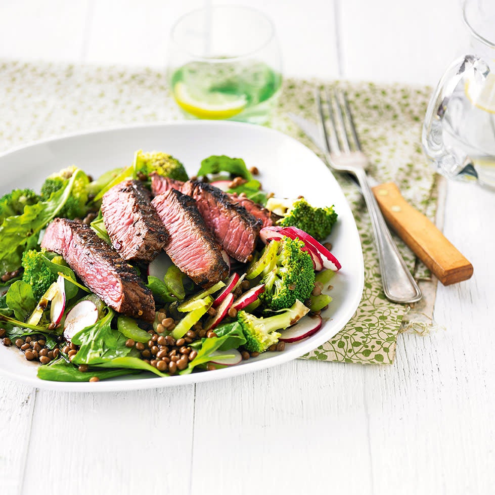 Photo of Spice-rubbed steak with green lentil salad by WW