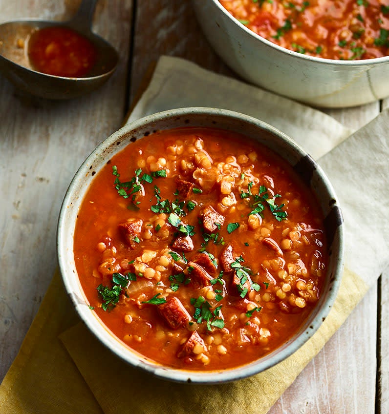 Photo of Red lentil & chorizo soup by WW
