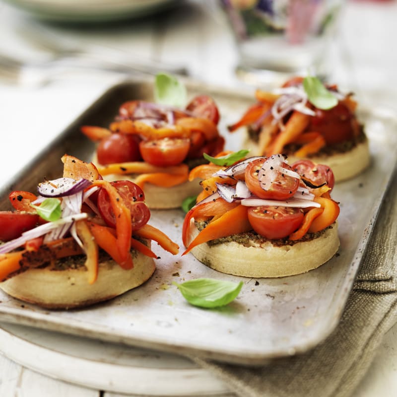 Photo of Roasted pepper crumpet pizzas by WW