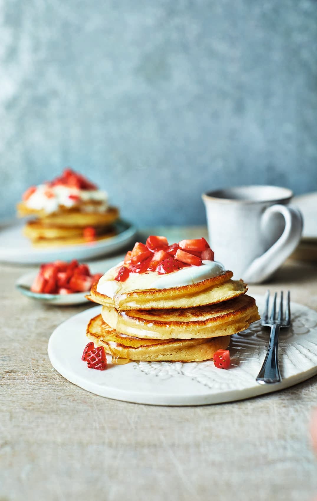 Photo of Butter bean pancakes with fresh strawberries by WW