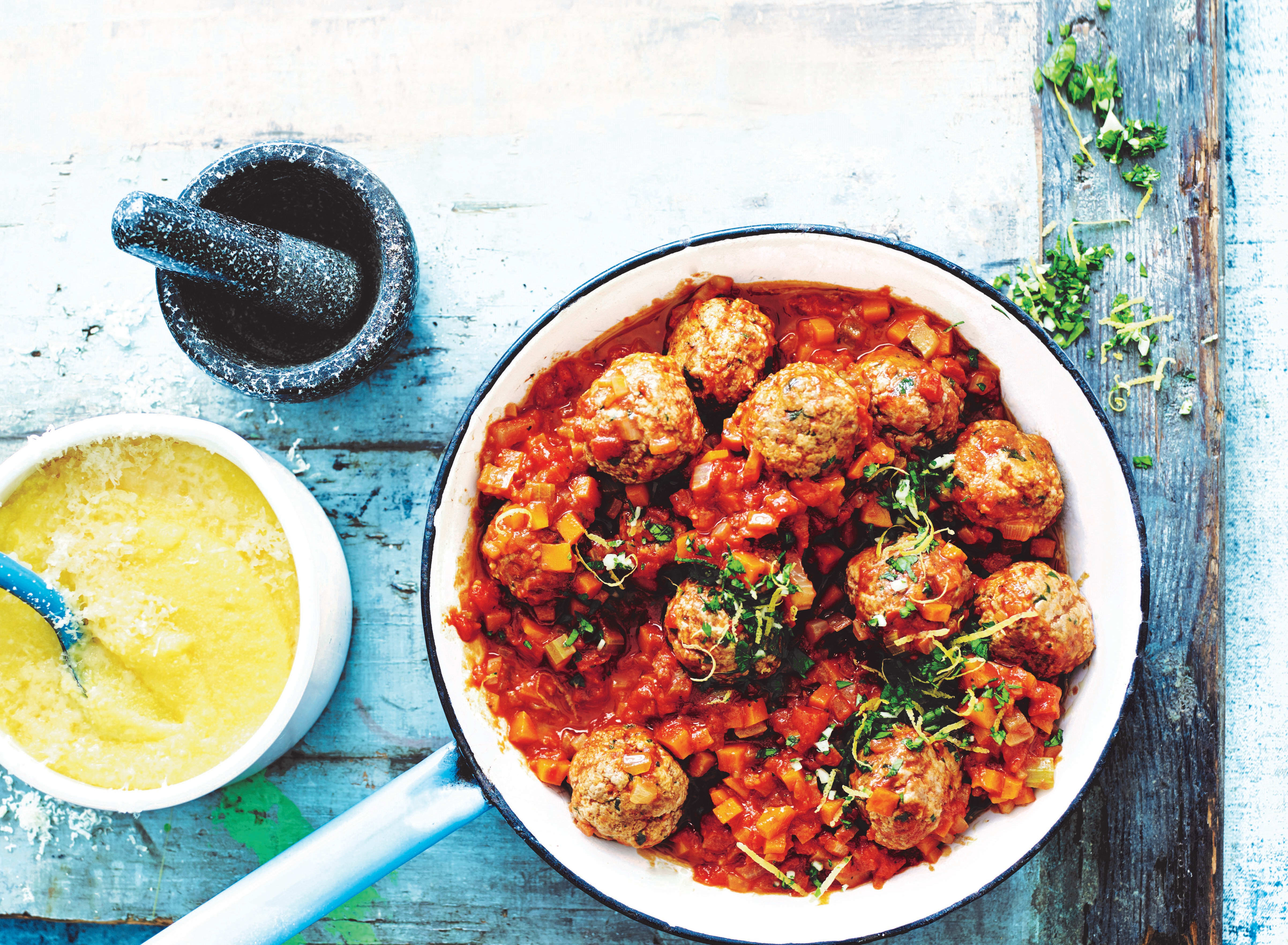 Photo of Herbed pork meatballs with cheesy polenta by WW