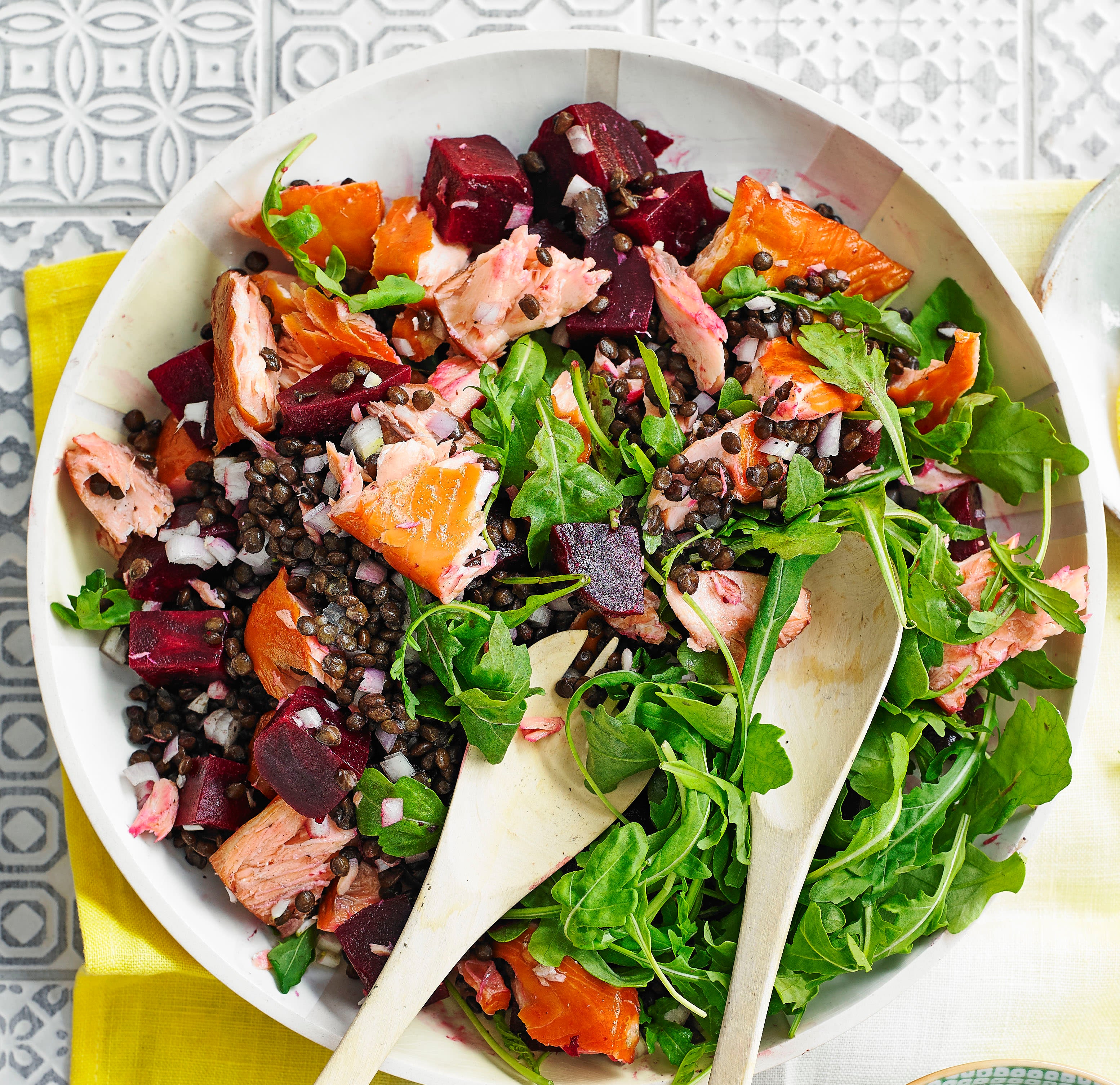 Photo of Warm lentil salad with hot-smoked salmon by WW