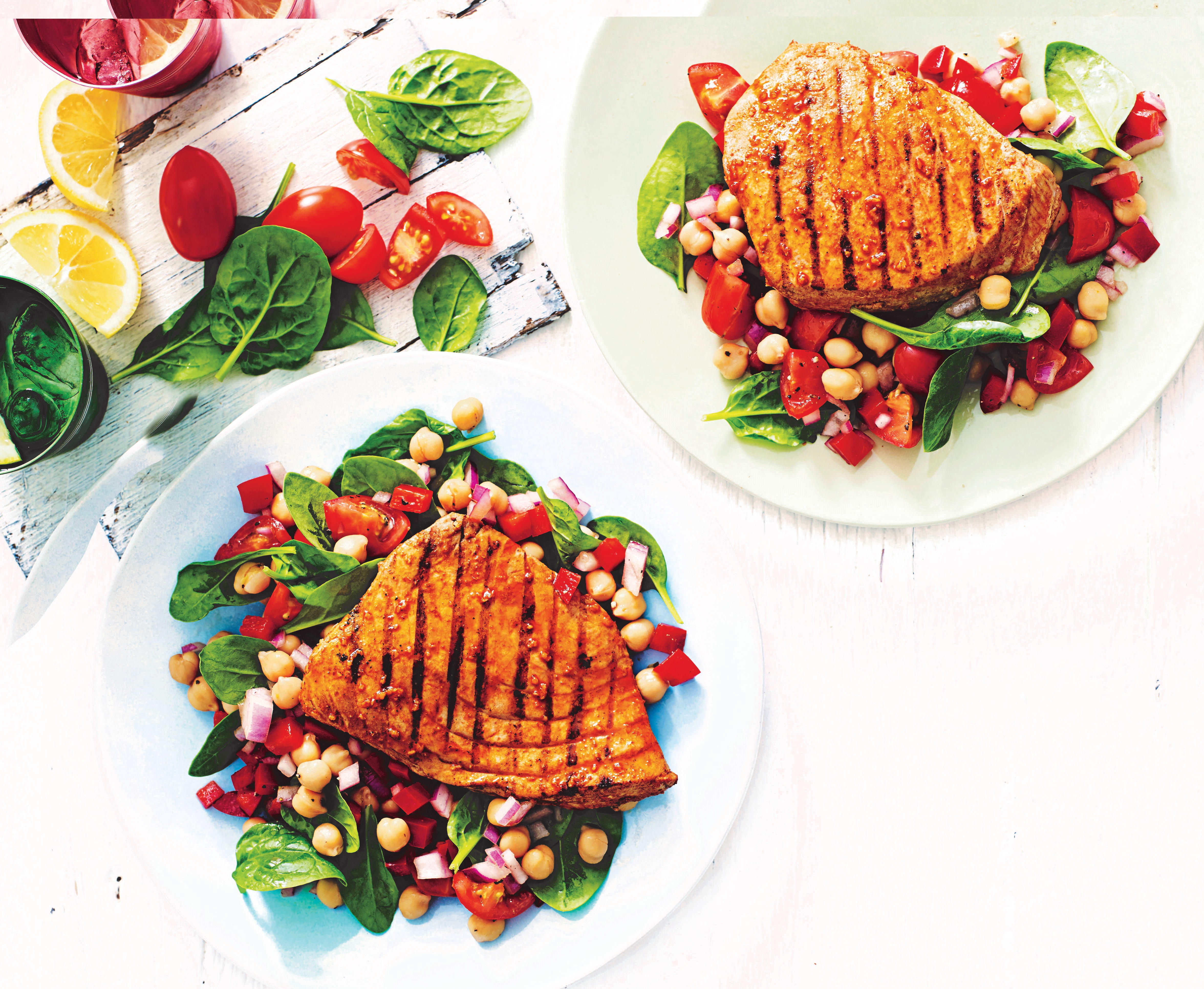 Photo of Spanish-style tuna steaks with chickpea salad by WW