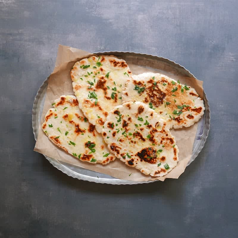 Photo of 2-ingredient dough garlic naan breads by WW