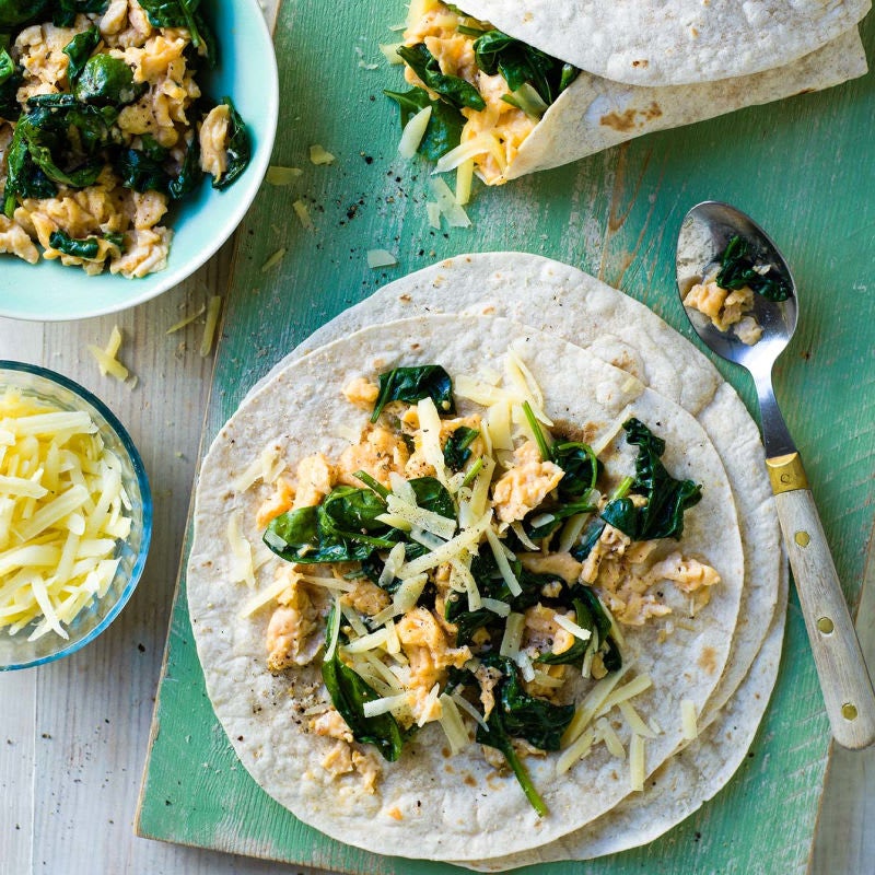 Photo of Scrambled egg & spinach wraps - serves 1 by WW