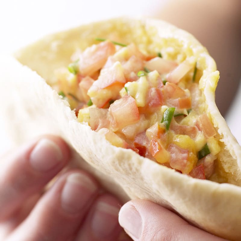 Photo of Scrambled egg and bacon pitta pocket by WW