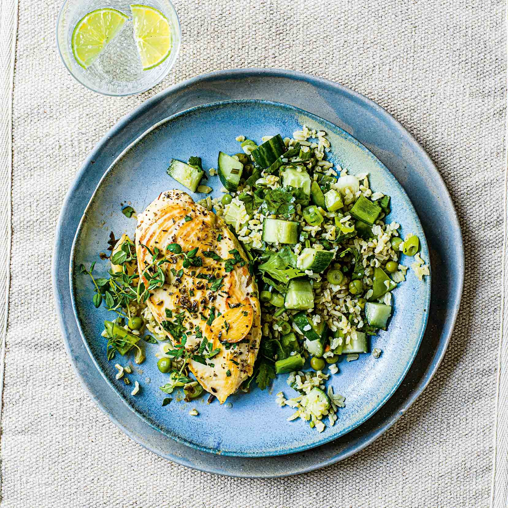 Photo of Herb-roasted chicken with herbed rice salad by WW