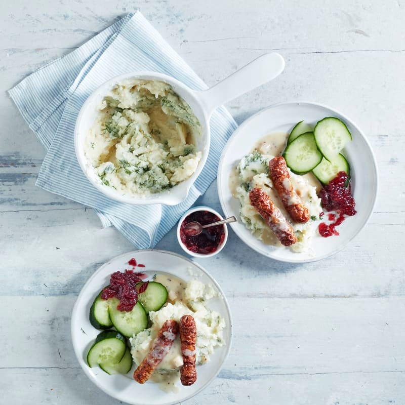 Photo of Scandi-style sausages with mustard sauce & mash by WW