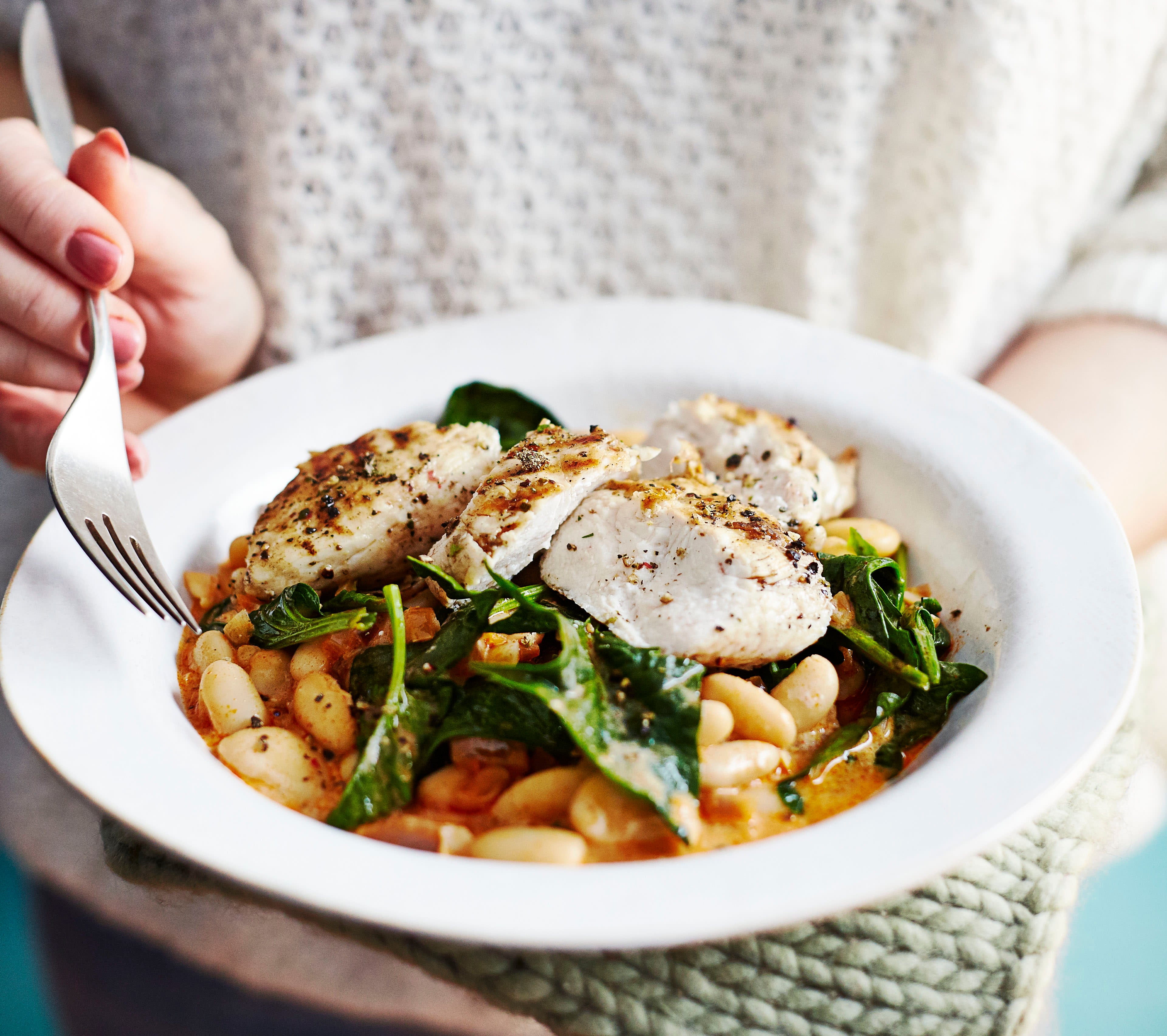 Photo of Chargrilled chicken with smoky beans & spinach by WW