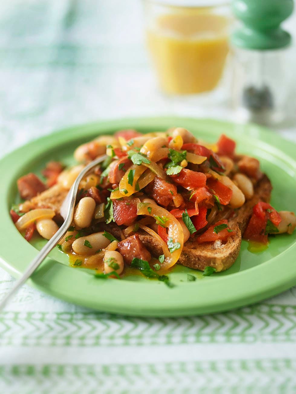 Photo of Cannellini beans & chorizo on toast by WW