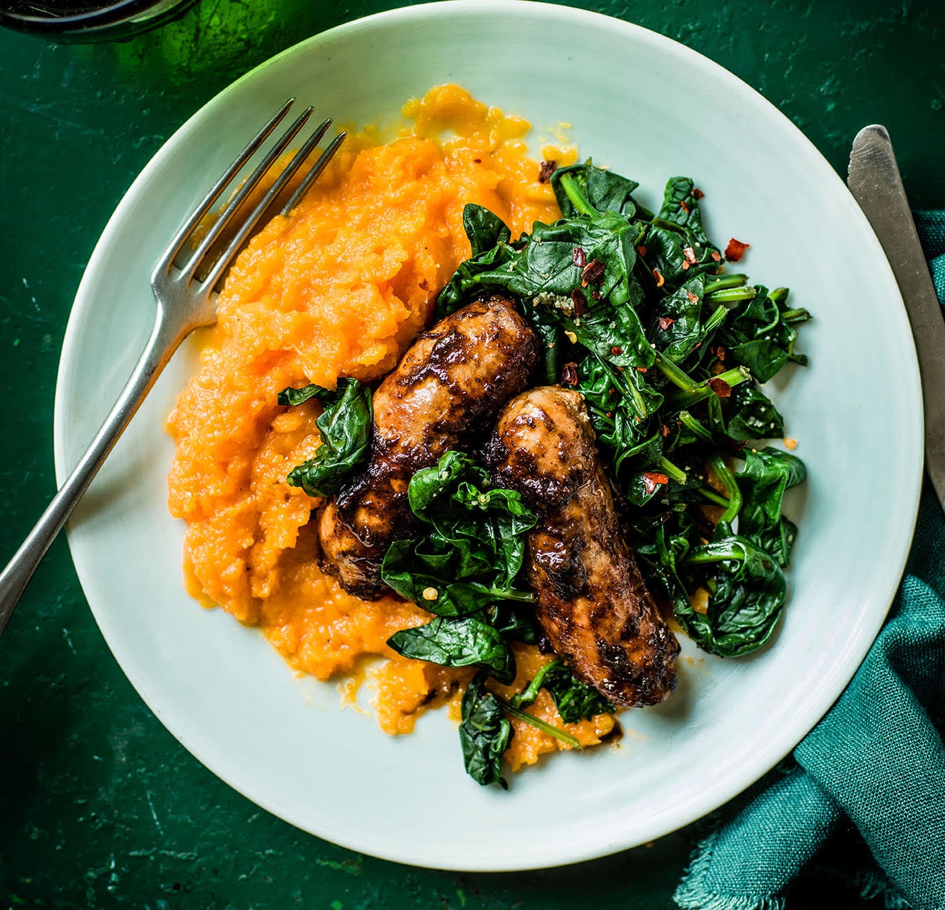 Photo of Smoky BBQ sausages with butternut squash mash by WW