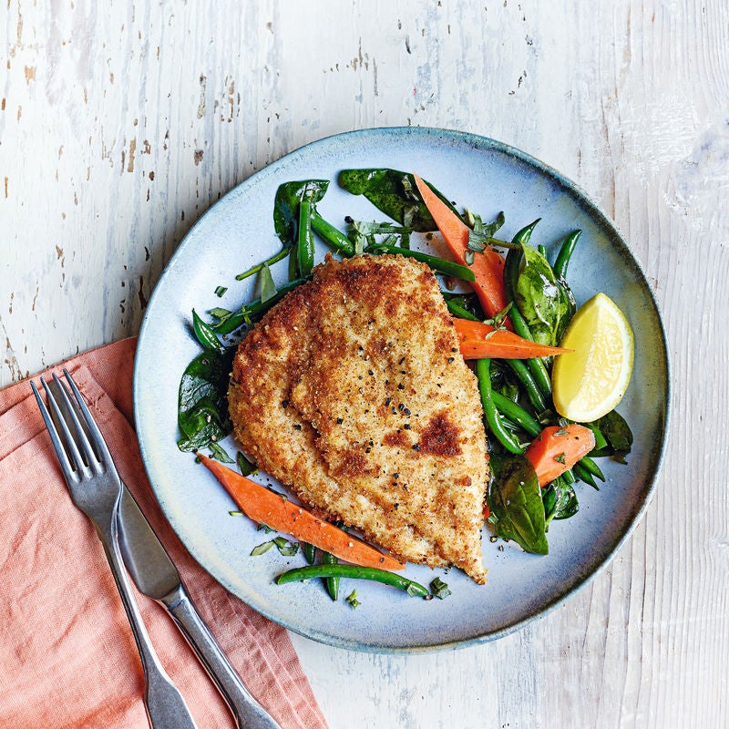 Crispy chicken cutlets with tarragon butter vegetables | Healthy Recipe ...