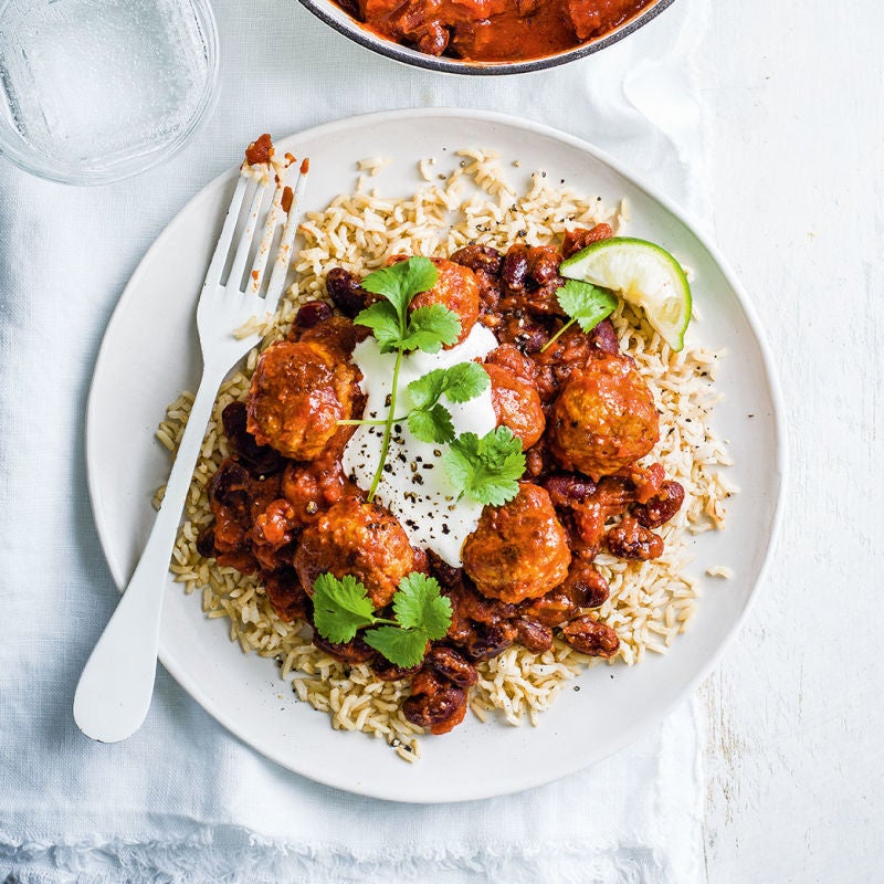 Mexican turkey meatballs & rice | Healthy Recipe | WW UK